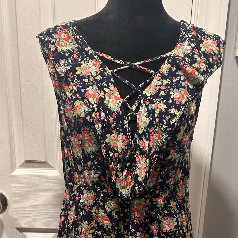 Sleeveless floral blouse
